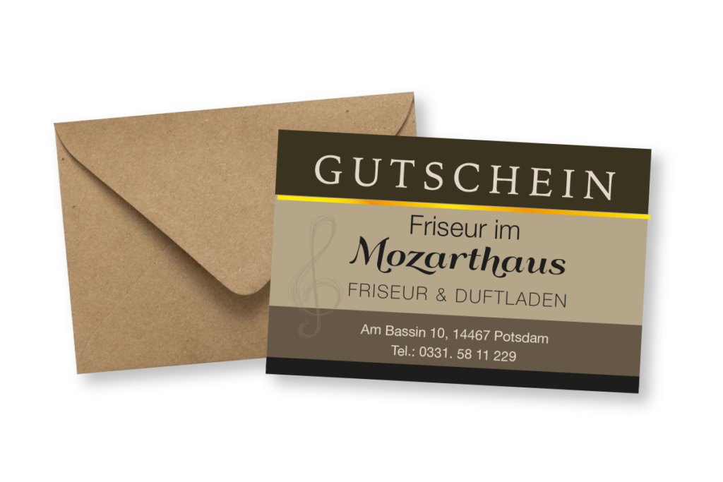 Bild Gutschein Friseur im Mozarthaus mit Kuvert
