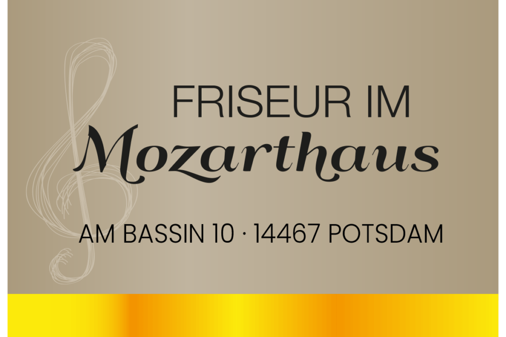 Notenschlüssel und Logo Friseur im Mozarthaus Potsdam